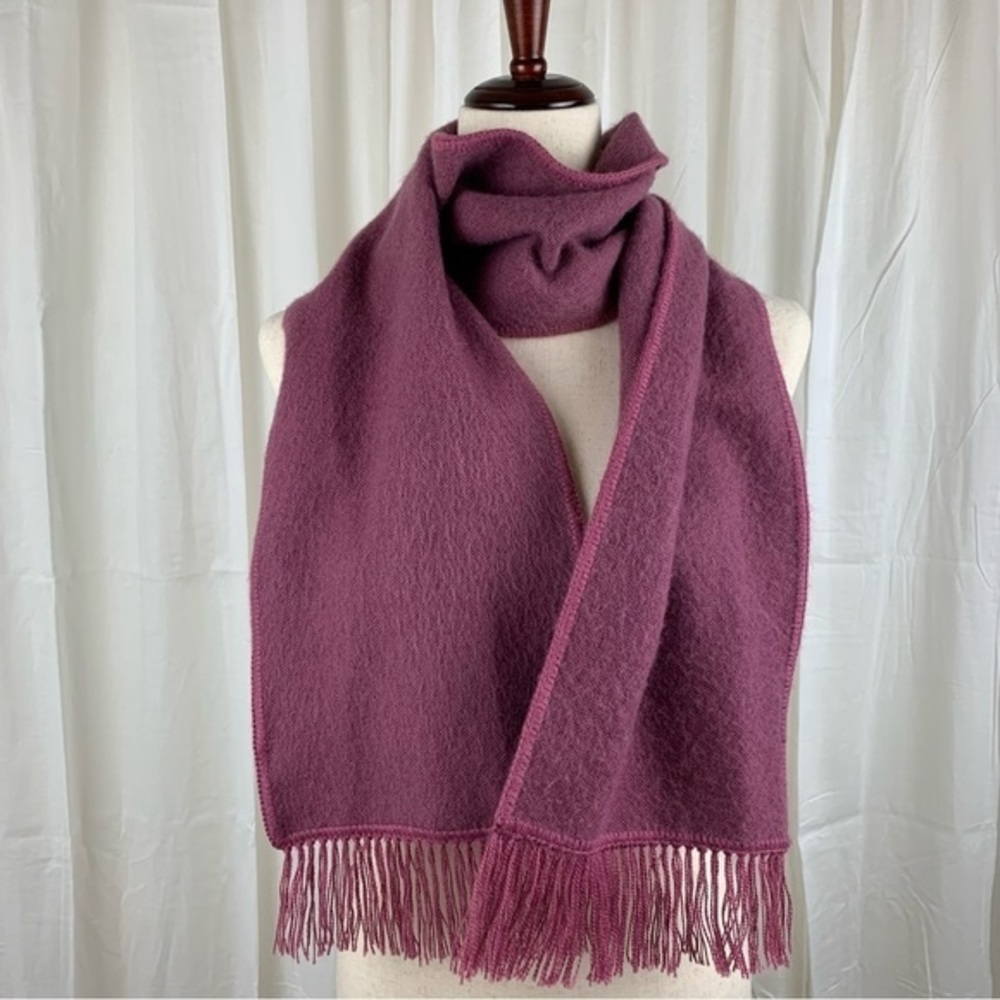 CCAHUANTICO Raspberry Deep Pink Alpaca Rectangular Scarf‎ Made In Peru - Picture 5 of 6